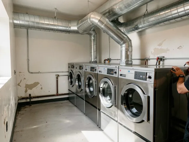 Security-Widefield Dryer Vent Cleaning team performing large-scale commercial dryer vent cleaning in Security-Widefield