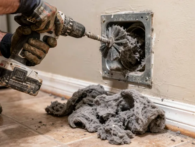 Certified Security-Widefield Dryer Vent Cleaning technician performing dryer vent cleaning in Security-Widefield